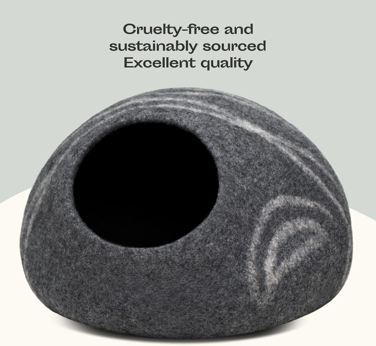 Cat Cave – Natural Wool – Self-Warming Hideaway for Indoor Cats & Kittens