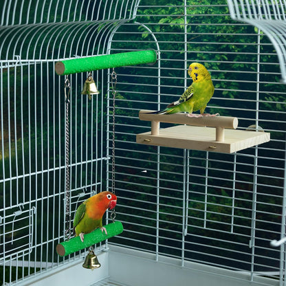 Bird Perches for Cage Wood Parrot Perch Stand Swing