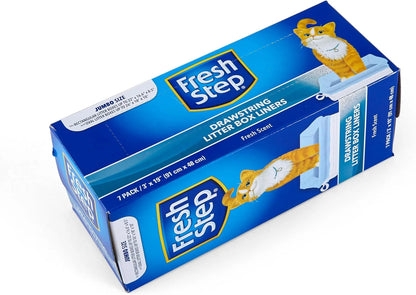 Drawstring Litter Box Liners Scented, Jumbo Size, 36" X 19" - 7 Count