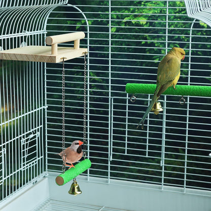 Bird Perches for Cage Wood Parrot Perch Stand Swing