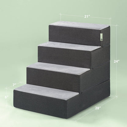 4 Step Easy Pet Stairs/Pet Ramp/Pet Ladder/Grey, X-Large