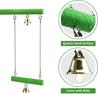 Bird Perches for Cage Wood Parrot Perch Stand Swing