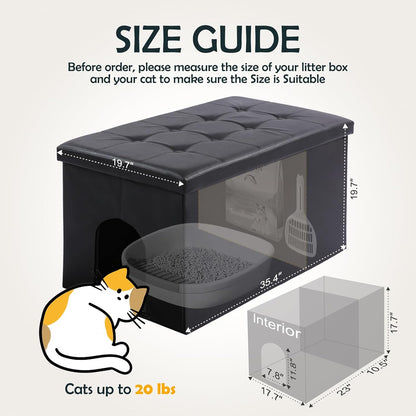 Cat Litter Box Enclosure Furniture Odor Control, Extra Large